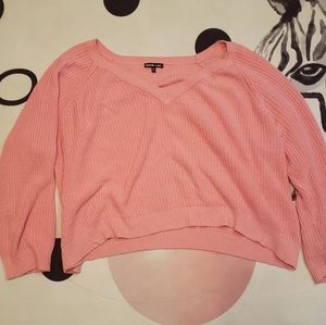 Plus Size, Pink Sweater/crop top